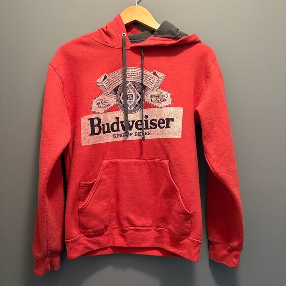 Budweiser Other - Budweiser Men's Red Hoodie Small King of Beers Logo Pullover